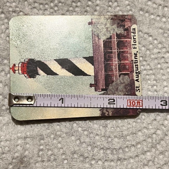 Meg St Augustine Florida Souvenir Refrigerator Magnet Black White Lighthouse Pic - Picture 4 of 9